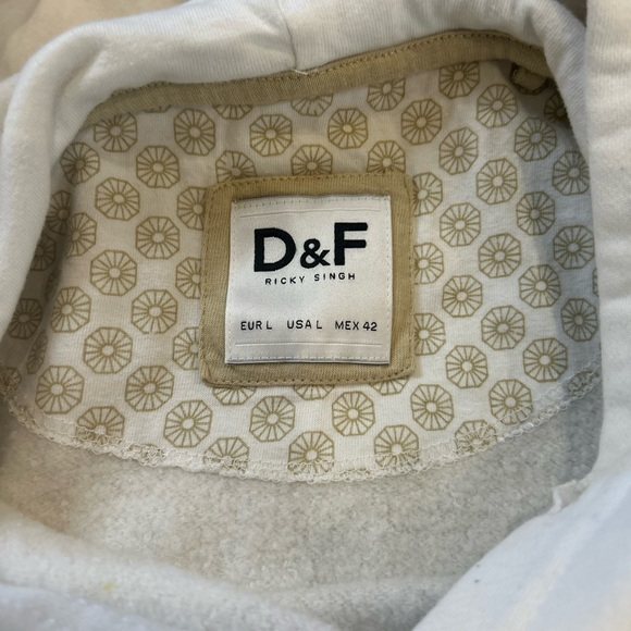 Denim & Flower‎ Beige and Gray Striped Hoodie - Picture 5 of 7